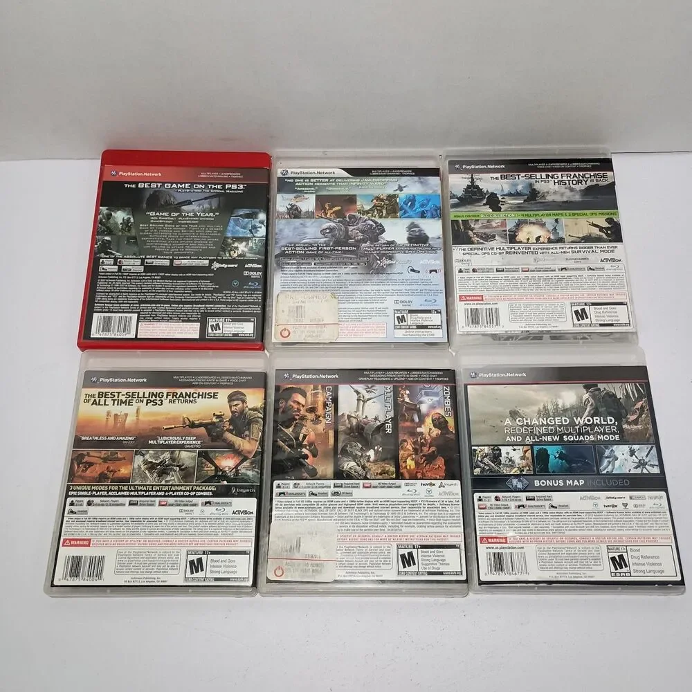 Call of Duty 4 Modern Warfare + 2 + 3 + Ghosts + Black Ops + II PS3 Video Games